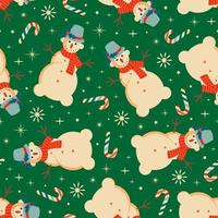 Christmas seamless pattern with Snowman vector