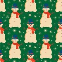 Christmas seamless pattern with Snowman vector