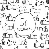 5K Followers Pattern vector