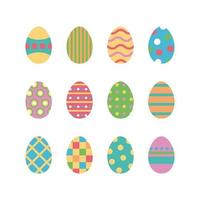 Flat Collection of Easter Eggs vector