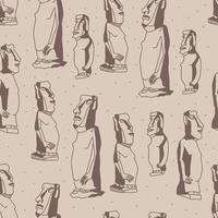 Seamless Easter Island Pattern vector