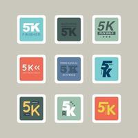 Set of 5K Walk Icons vector