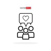 User group icon. Management Business Team Leader Sign. Social Media, Teamwork concept. Customer icon. Love symbol. Health care management. Heart group icon. Happy business team icon simple vector