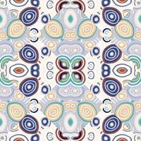 Decorative abstract mosaic ornament. Kaleidoscope seamless pattern. Hand drawn circle shapes wallpaper. vector