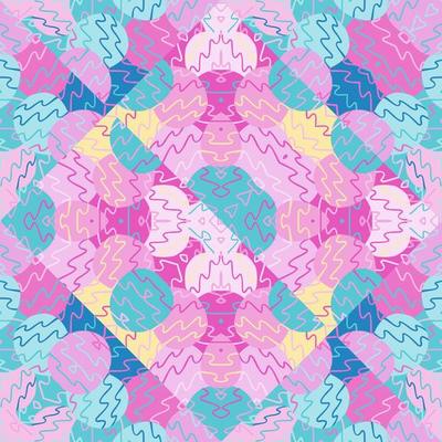 Doodle pebbles mosaic seamless pattern. Cute brick wall endless background. Hand drawn stone wallpaper.