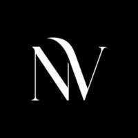 diseño de logotipo nv. vector inicial de diseño de icono de logotipo de letra nv pro vector.