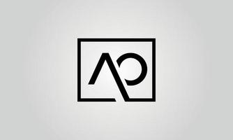 AO Logo Design. Initial AO Letter Logo Icon Design Free Vector Template.