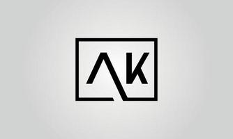 AK Logo Design. Initial AK Letter Logo Icon Design Free Vector Template.