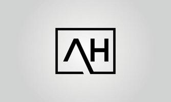 AH Logo Design. Initial AH Letter Logo Icon Design Free Vector Template.