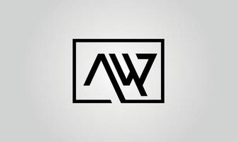 AW Logo Design. Initial AW Letter Logo Icon Design Free Vector Template.
