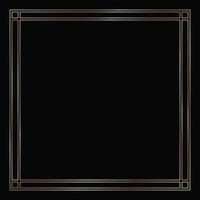 Vector golden frame on the black background. Isolated art deco design.