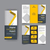 Business trifold brochure annual report cover, digital marketing tri fold corporate brochure cover or flyer design. Leaflet presentation. Catalog with Abstract geometric background. Modern template. vector