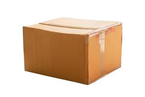 Cardboard box isolated on white background photo