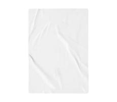 Blank white crumpled and creased poster texture isolated on white background photo