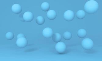 Blue floating spheres on studio background. Minimal concept. photo