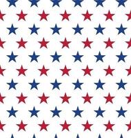 patrón impecable hecho de estrellas rojas y azules de cinco puntas. patrón de estrellas en los colores de la bandera americana. día de la independencia de estados unidos. día del Presidente. estilo plano vector