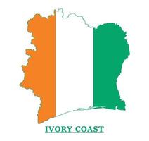 Ivory Coast National Flag Map Design, Illustration Of Ivory Coast Country Flag Inside The Map vector