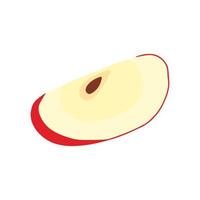 Apple slice illustration. Doodle simple apple sketch vector