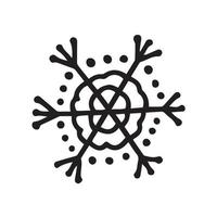 Hand drawn doodle snowflake illustration. Vector snowflake simple doodle