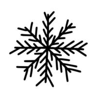 Doodle snowflake vector illustration. Hand drawn simple snowflake isolated.