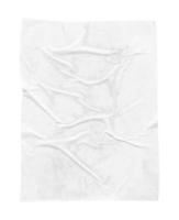 Blank white crumpled and creased paper poster texture isolated on white background photo