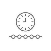 eps10 línea de tiempo vectorial gris o icono de línea de progreso aislado en fondo blanco. símbolo de esquema de tecnología fintech en un estilo moderno y plano simple para el diseño de su sitio web, logotipo y aplicación móvil vector