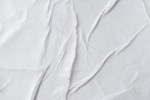 Blank white crumpled and creased paper poster texture background photo