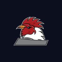 logotipo de icono de cabeza de gallo vector