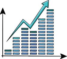 Growth chart hand drawn icon vector