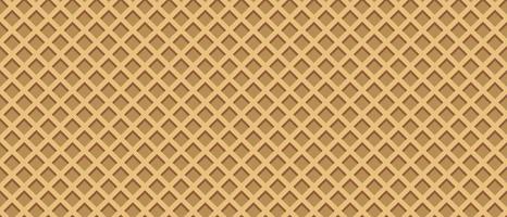 Seamless realistic wafer pattern. Wafer background. Ice cream cone vector texture. Sweet dessert wafer background. Appetizing repeat wafer texture. Vector illustration