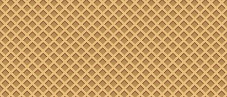 Seamless realistic wafer pattern. Wafer background. Ice cream cone vector texture. Sweet dessert wafer background. Appetizing repeat wafer texture. Vector illustration