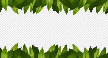 Tropical leaves frame. Corners with green leaves. Frame with green leaves. Green leaves nature frame layout. Fresh green leaves. Vector illustration