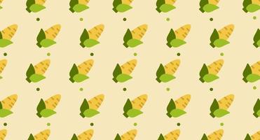Corn seamless pattern cute background. Vector cute corns seamless pattern isolated. Corn seamless background. Vector illustration