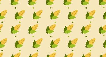 Corn seamless pattern cute background. Vector cute corns seamless pattern isolated. Corn seamless background. Vector illustration