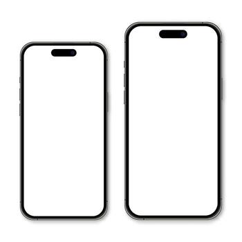 Realistic model smartphone. Smartphone mockup. Device front view. 3D mobile phone with shadow. Vector illustration