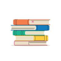 Vector stack of books. Pile of books isolated on white background.