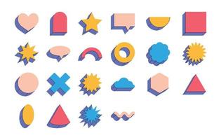 Memphis geometric abstract form set. Trendy, hipster collectio vector