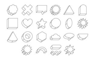 Memphis geometric abstract line form set. Trendy, hipster collection vector