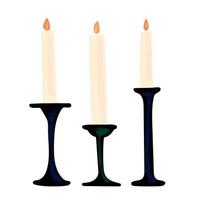 Illustration of a candles in a candlestick on a white background vector