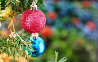 Christmas ornaments on the tree photo