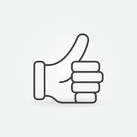 Thumbs Up vector Like concept outline icon or sign