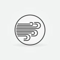 Wind vector circular thin line concept icon or sign