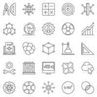 STEM line icons set - Science and Education vector symbols