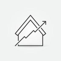 Rise in Property Prices outline icon. Vector concept symbol