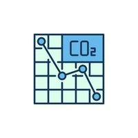 tabla con gráfico de líneas de co2 concepto de vector icono moderno