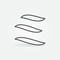 Wind waves simple abstract linear vector concept icon