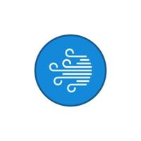 Wind inside circle vector concept blue icon or sign