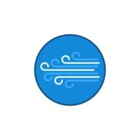 Wind in Circle vector concept blue simple icon or sign