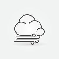 Wind with Cloud linear vector Meteorology concept icon