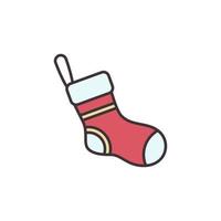 Christmas Sock vector Stocking concept colored icon